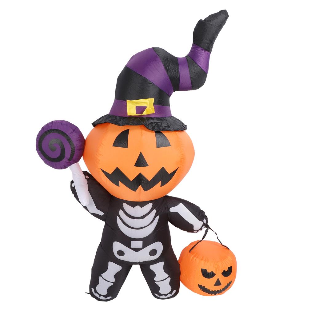 Надувное украшение в виде привидения со светодиодными огнями, водонепроницаемое, симпатичное, надувное украшение в виде скелета для двора