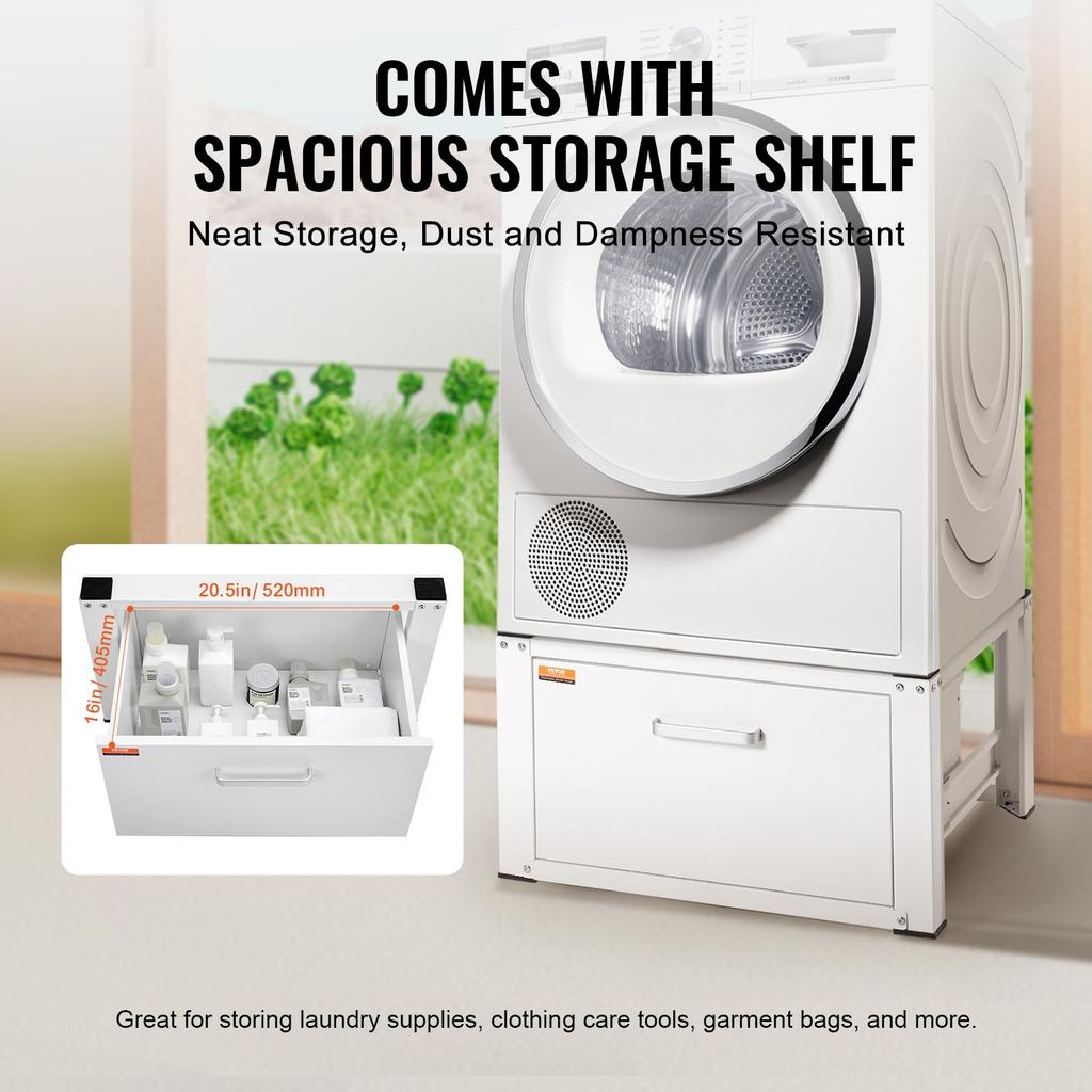 VEVOR Laundry Pedestal 686mmW x 366mmH, Washer And Dryer Base Stand Platform Universal Fit 299kg Capacity