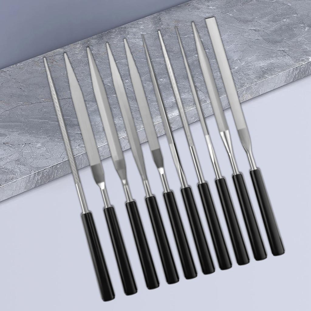 Многофункциональный набор из 10 стальных напильников-рашпилей, подходит для детальной резьбы по дереву и камню, а также для гладкой полировки металла, стекла