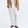 Zara Fashionable Simple Versatile Straight Casual Pants Men Bottoms White 2634600-250