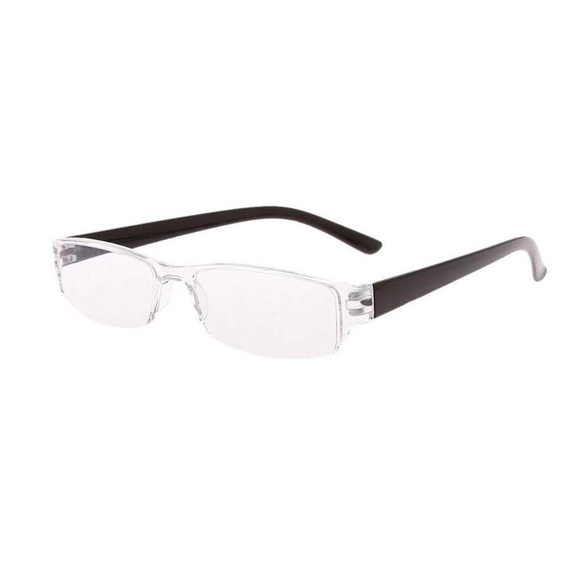 Очки Прямоугольные Очки Для Чтения Без Оправы Прозрачные Линзы В Кожаном Чехле Диоптрии Легкие Унисекс Тонкие