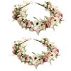 1/2 шт. Весенняя богемная свадебная корона для волос, головной убор, цветочный венок, гирлянда для невесты, обруч для головы, повязки для волос, свадебное украшение для волос для девочек
