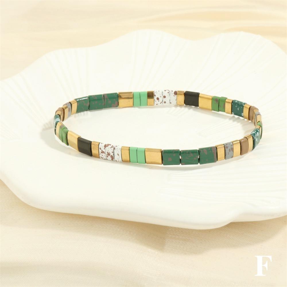 Beads Elastic Bracelet Colorful Stackable Bracelet Fashion Tila Beads Bracelet  Gift