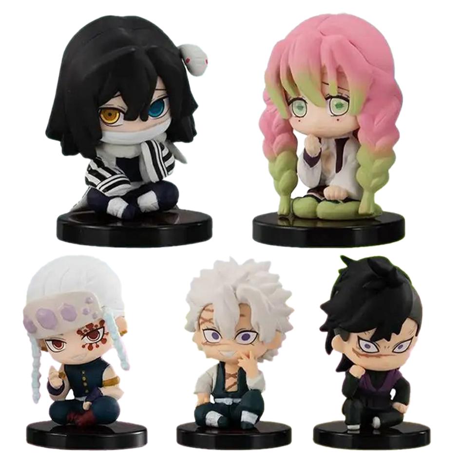 Фигурка Игрушка Клинок Рассекающий Демонов Аниме Kimetsu no Yaiba Q Версия Сидящий Танджиро Незуко Иноске Зеницу PVD Фигурка Модель Кукла Подарок