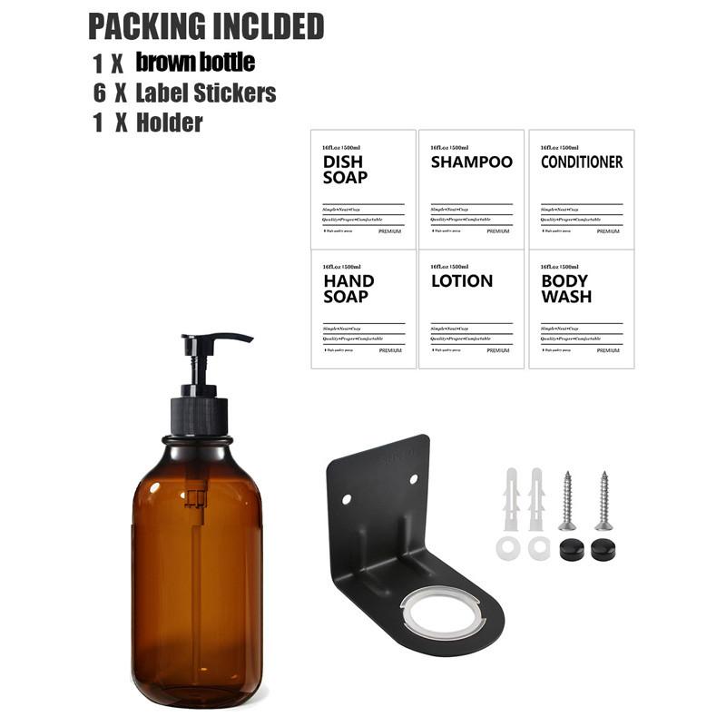 500 мл дозатор для жидкого мыла многоразовый пустой шампунь кондиционер гель для душа контейнер с этикеткой/стойка/поднос для ванной комнаты кухни