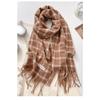 Korean Style Thick Warm Checkered Scarf Women Winter Neck Shawl Wrap