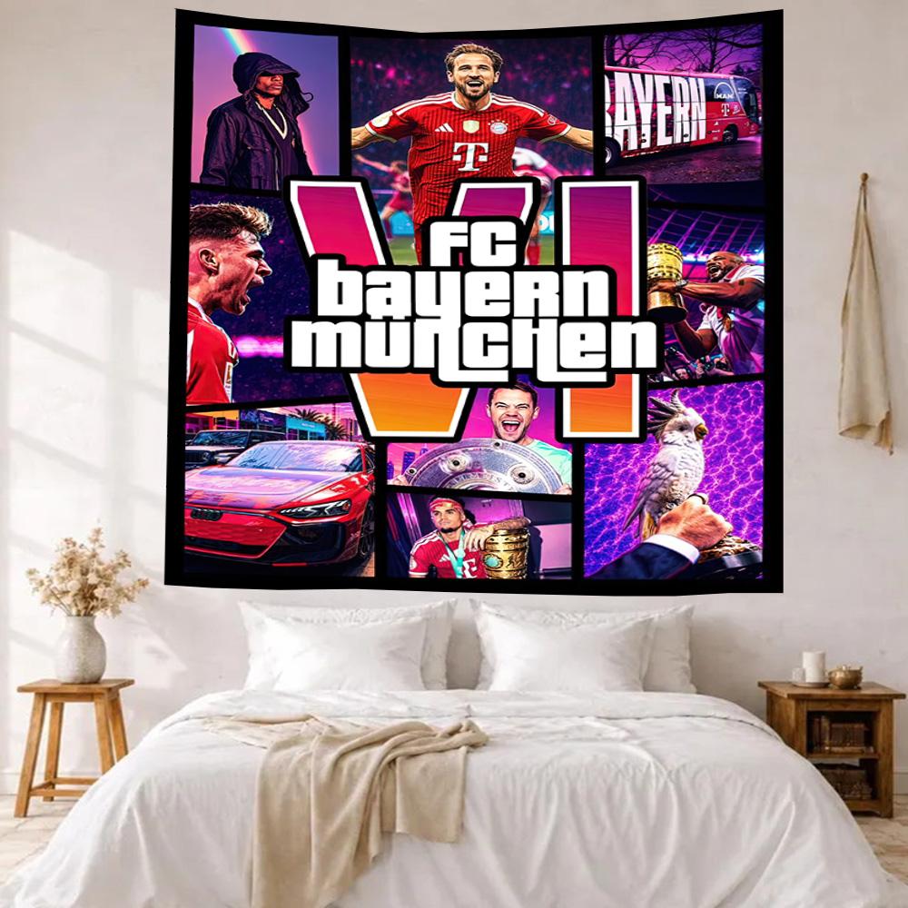 Bayern Munich Wall Decor Tapestry Art For Pet Memorial Birthdaywedding Party Backdrop Family Gift