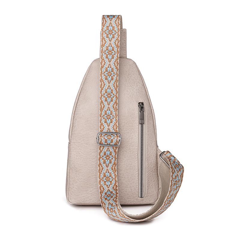 Женская кожаная нагрудная сумка, однотонная сумка через плечо, поясная сумка с цветными бретелями