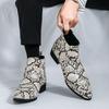 Mens Chunky Combat Boots Mid-Calf Motorcycle Style Lace-Up Round Toe Casual Winter Shoes Size 38-46
