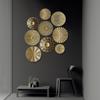 Luxury Retro Metal Irregular Wall Disc Round Wall Pendants Round Golden Wall Hanging Home Decor