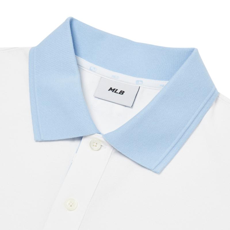 Новая мужская рубашка-поло MLB Basic Logo Los Angeles Dodgers, белая, 3LPQM2023-50WHS