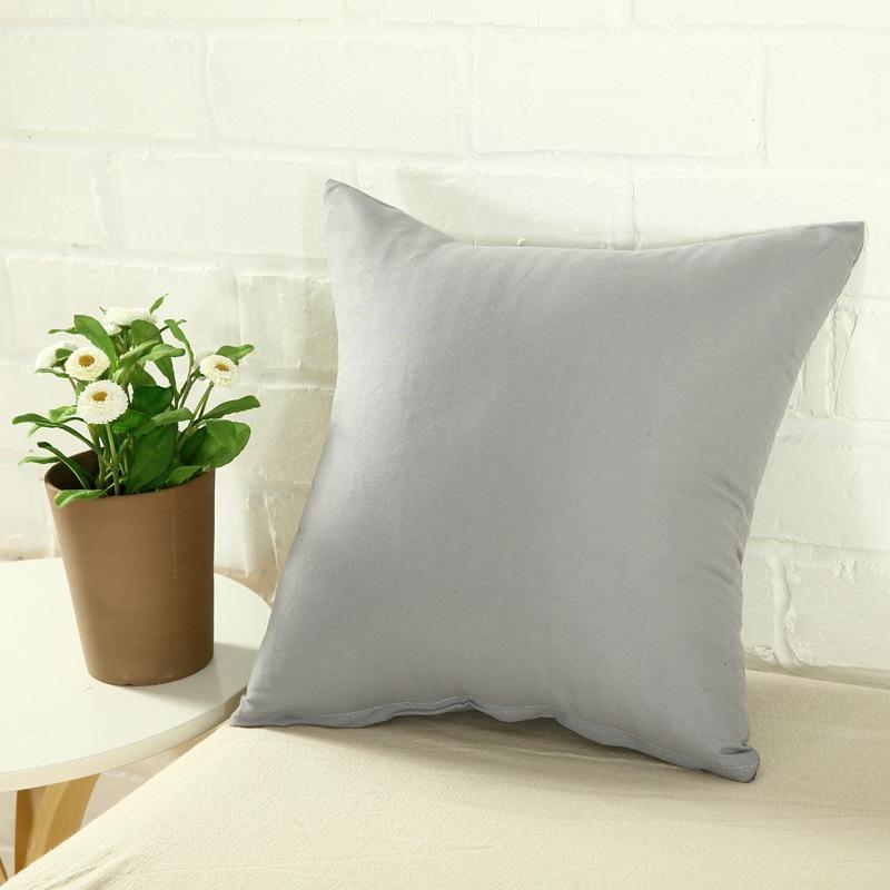 Cushion Color Solid Cover Pillow Case Cotton Blend 40x40 45x45 50x50 12 Color