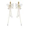 Tassels Earring Bridal Headwear Earring Pearl Crown Elegant Flower Hairband  Women Lady