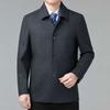 Осенне-зимняя кашемировая куртка мужская деловая повседневная шерстяная куртка с пуговицами для пап среднего и пожилого возраста с лацканами
