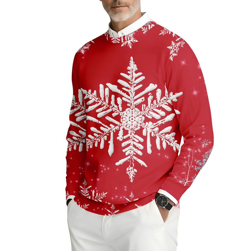 Мужская толстовка с круглым вырезом и длинными рукавами из рубчатого трикотажа