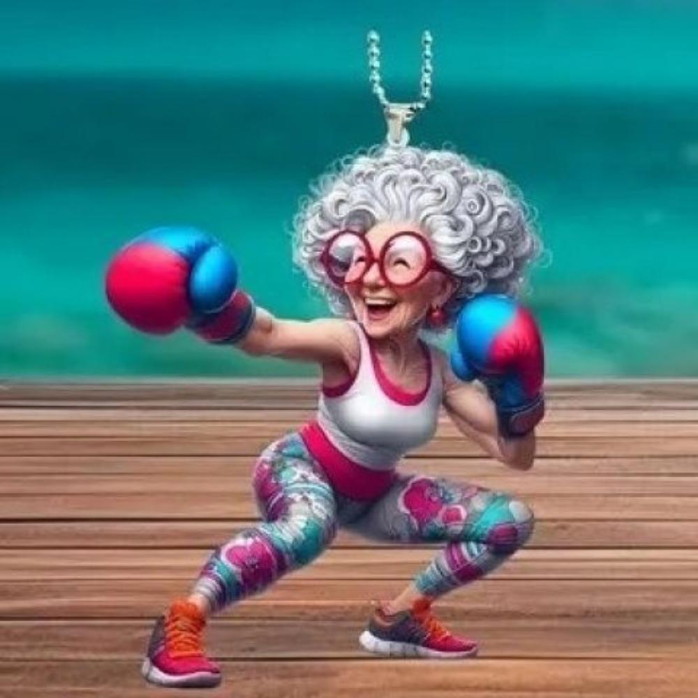 2D акриловая плоская подвеска счастливая смешная бабушка персонализированное украшение новая подвеска плоская подвеска для автомобиля домашнее праздничное украшение брелок для рюкзака