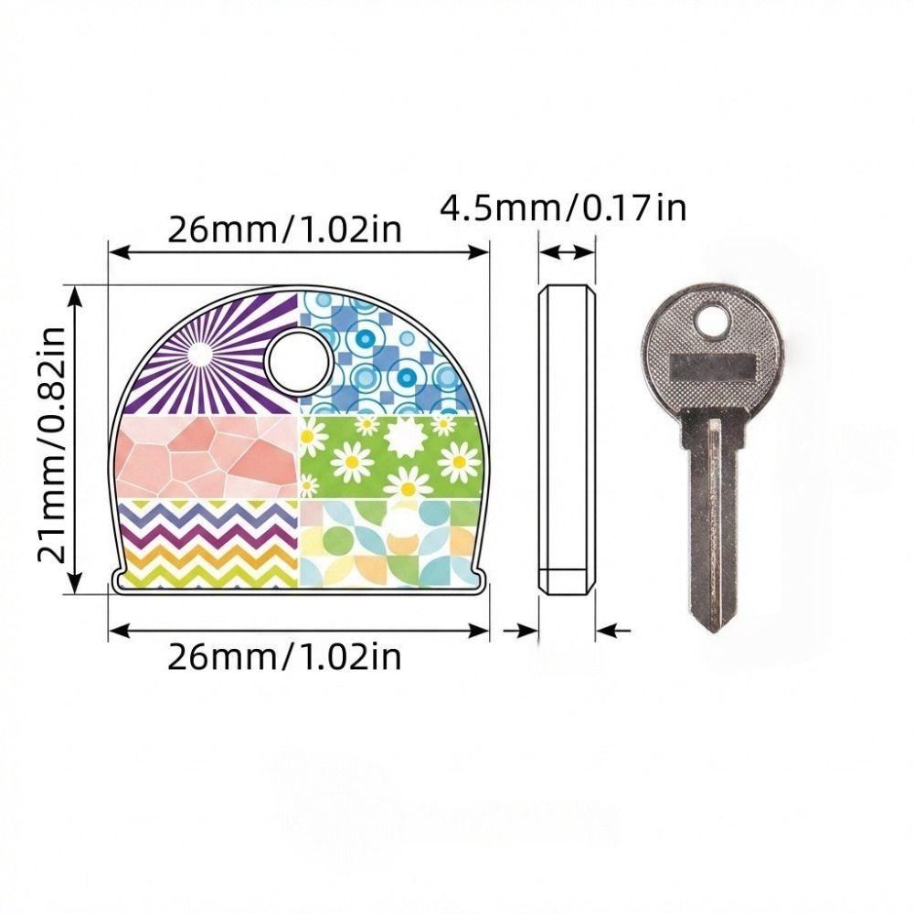 6Pcs Flower Pattern Silicone Key Cover Silicone Key Sleeve Reusable Key Identifier  Key Chain
