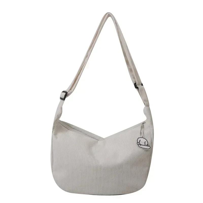 Corduroy Crossbody Bags for Women Ladies Large Capacity Shoulder Bag Purse and Handbags Solid Women Messenger Bag