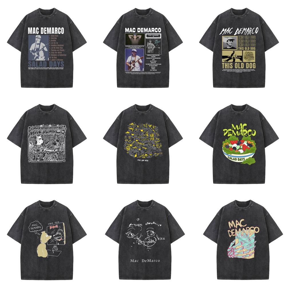 Washed Vintage Mac Demarco Merch T Shirt Men Women Casual Retro Cotton T Shirts Men's Fashion Oversized T-shirts Male Streetwear