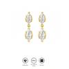 18K White Gold Plated Double Marquise Drop Moissanite Earrings S925 Silver Hypoallergenic Tarnish Resistant Trend Women Daily