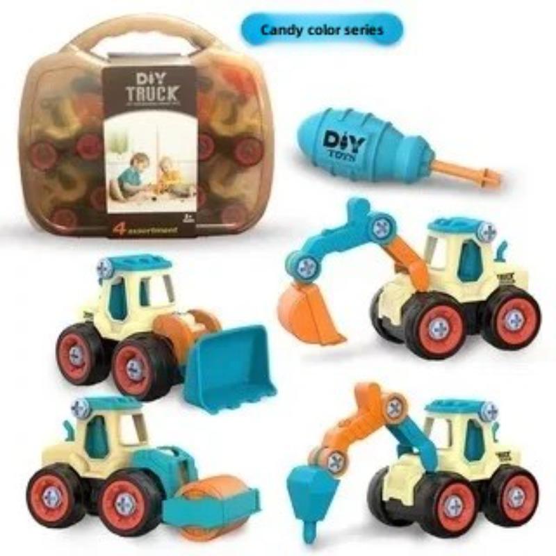 Самодельный винт инженерная машина грузовик экскаватор дорожный каток бульдозер головоломка имитационная модель детская игрушка подарок B057