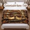 Tree of Life Theme Soft Blanket Personalized Custom Name Text Print Warm Blanket Home Sofa Bedroom Decor