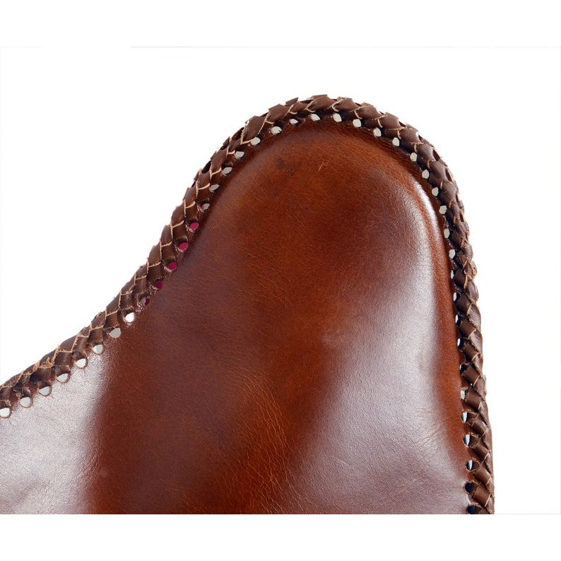 Кресло-бабочка - ретро-кресло-бабочка из кожи со складным железным основанием - винтажное кресло для домашнего декора, подарок на новоселье в фермерском доме