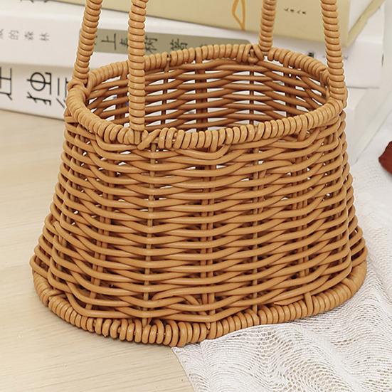 Flower Basket with Handle Woven Plant Basket Flower Storage Basket for Home Wedding Garden Decoration