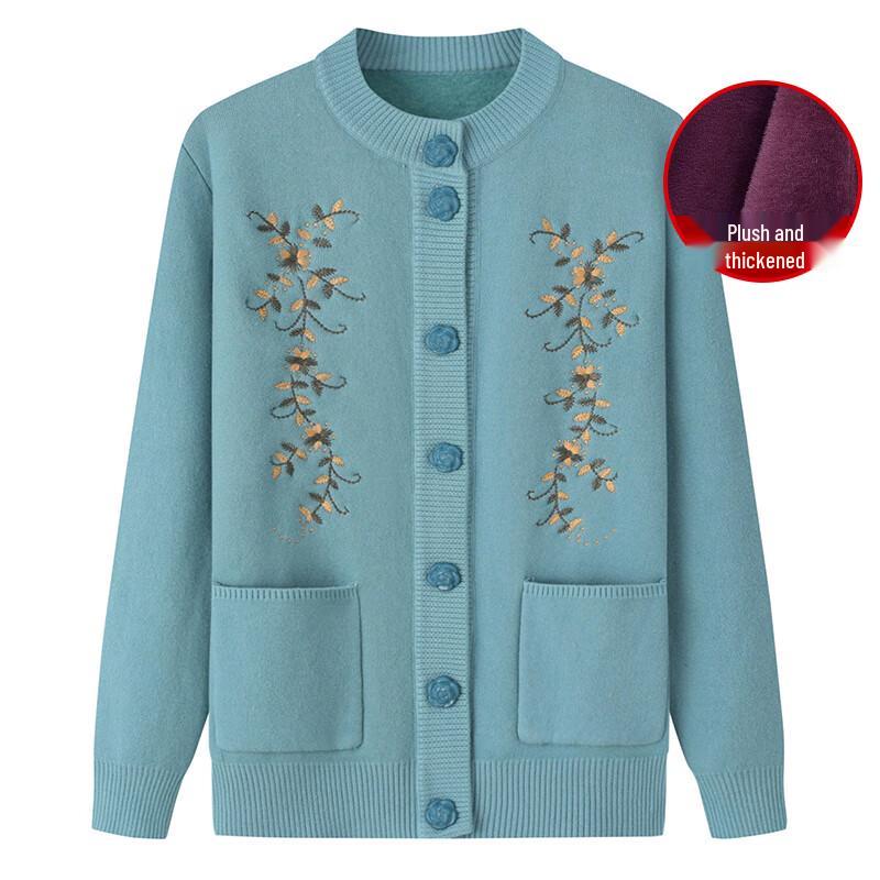 Women's Warm Knitted Cardigan Sweater for Middle-Aged & Elderly