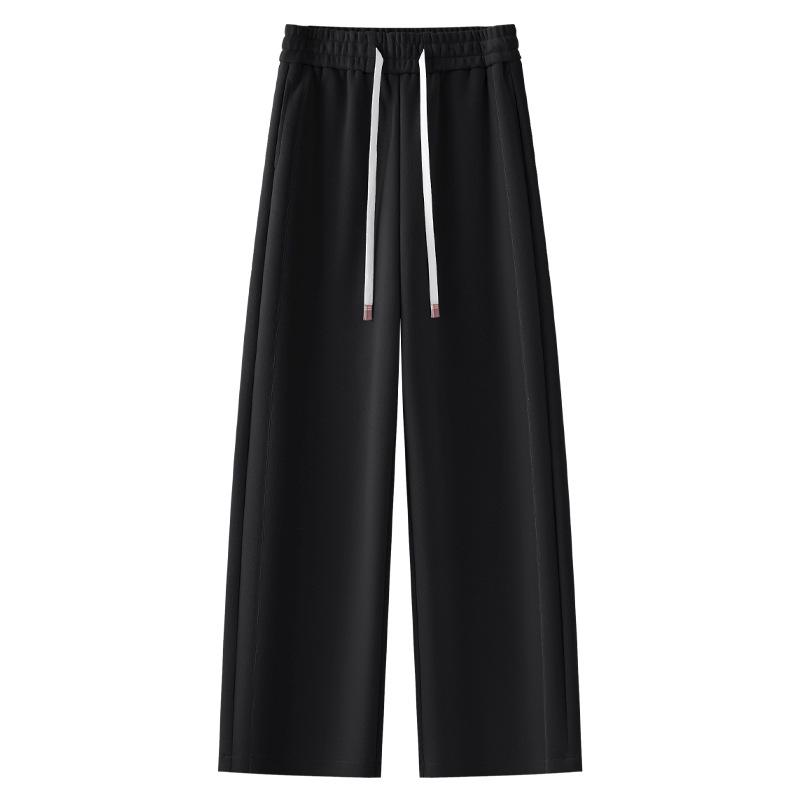 Женские серые спортивные брюки палаццо с высокой посадкой, коллекция весна/осень 2025 - Облегающие, свободные, повседневные спортивные брюки прямого кроя.