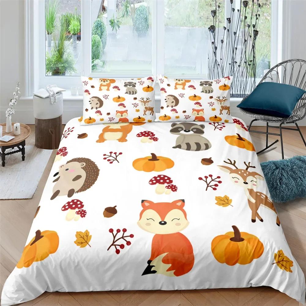 Nordic Bed Cover Duvet Cover King Queen Cartoon Animal Bedding Set Double Twin Full Queen King Adult Kids Bedclothes Quilt Cover