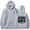 Jesus Saves John Hoodies Christian Bible Verse Sweatshirts Men Women Clothes Winter Comfortable Pocket Pullovers Graphic