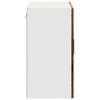 Wall Mounted Kitchen Cabinet with Glass Door Porto Smoked Oak