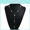 Classic Pearl Chain Necklace For Women With Electroplated Alloy And Water Wave Chain For Gift And Casual Outings