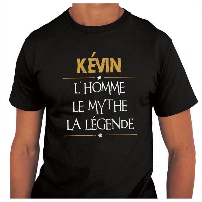 T-shirt homme - Kévin - Col rond - Manches courtes - Coton noir