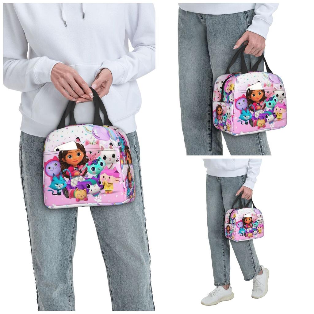 G-Gabbys Dollhouse Insulated Lunch Bag for Kids School Cooler Thermal Food Box Tote Portable Lunch Boxes Container