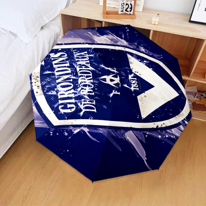 1PC Giron-de Football Crest Printed Umbrella Folding umbrella, automatic umbrella 8-Frame for Travel, camping Fan gifts Christmas Gifts