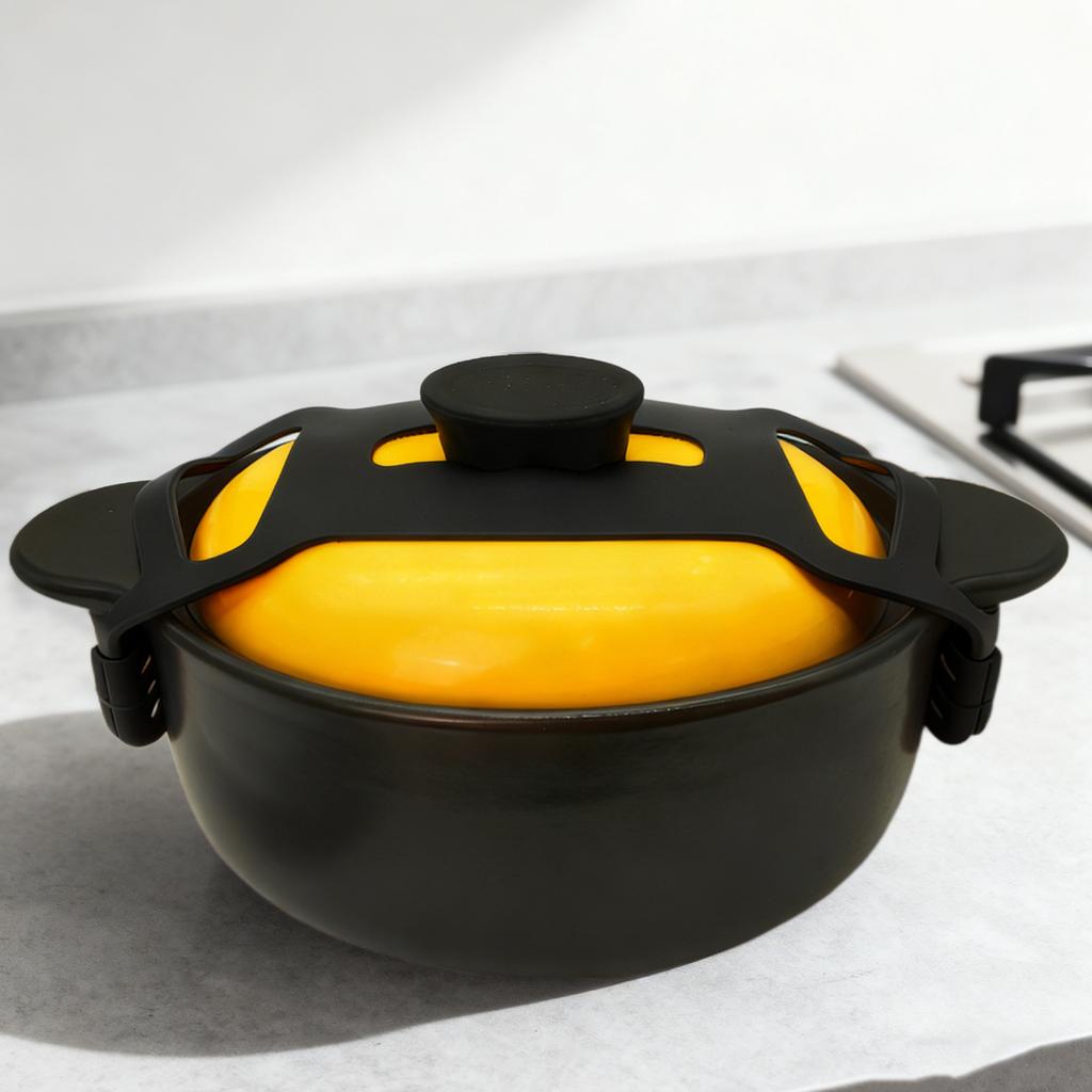 Crock Pot Lid Strap No-Spill Design Reusable Elastic Self-Lock Silicone Tie Heat-Resistant for Cooking and Transport