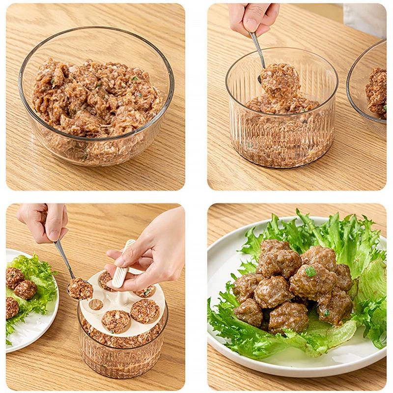 Прозрачный прибор для приготовления фрикаделек, кухонный инструмент для приготовления экструдированных фрикаделек, контейнеры для хранения замороженного мясного фарша, универсальное кухонное приспособление