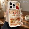 Phone Case: 2D flat design suitable for iPhone 18 17 16 15 14 13 Pro protective case, Santa Claus head, perfect Christmas and Halloween holiday gift