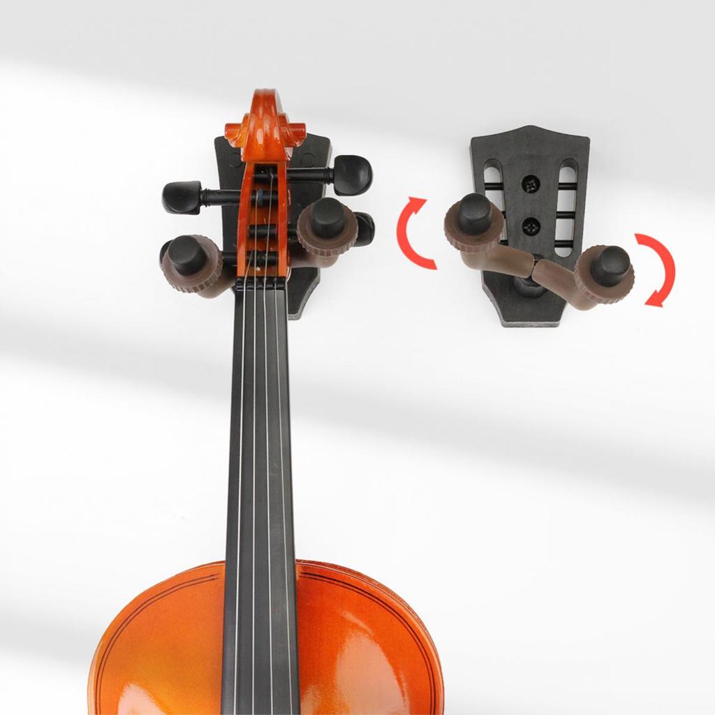 1PC ABS Brown Guitar Stand Wall Mount Guitar Hanger Hook Adjustable Holder Guitar Shape Imitation of Ebony For String Instruments Storage Exhibition