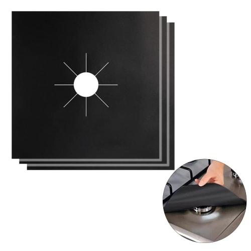 PAVIKE Stove Cover Heat-Resistant Sheet (3-Piece Set) for Gas Stoves, Gas Stove Cover, Gas Range Mat, Stove Frame Cover, Stovetop Stain and Grease Pre