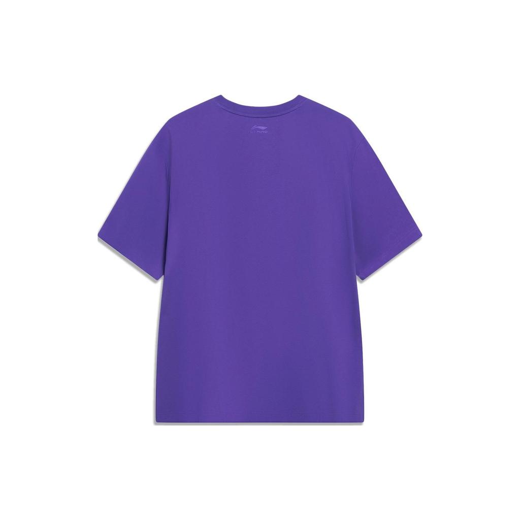 Мужская футболка из коллекции спортивной моды Li Ning, свободная, фиолетовая, AHST569-4