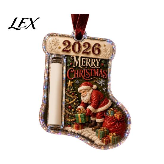 Festive Christmas Tree Decoration Stocking Shaped Cash Gift Ornament, Acrylic Money Holder Hanging Clear Ornament Decor, Xmas for Tree, Holiday Party
