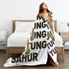 Tung Tung Tung Sahur - Brainrot Italian Meme  Flannel Blanket  Custom Throw Blankets for Home 150*125cm Quilt,