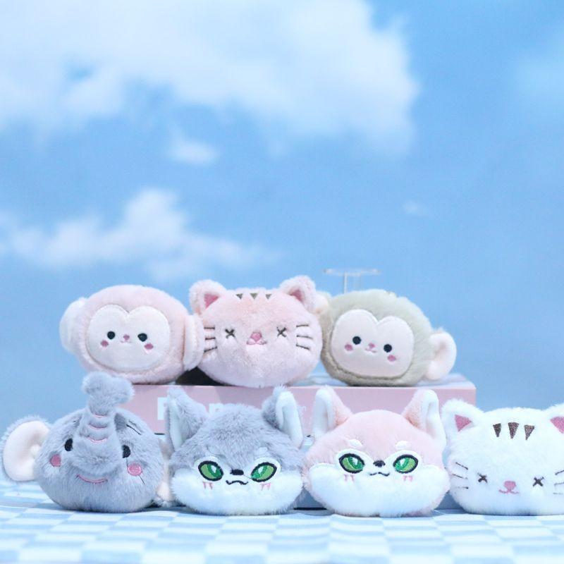 Cute Adorable Animal Plush Toy Keychain Featuring Elephant Cat Monkey Doll Collection