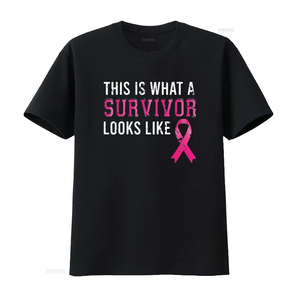 Cancer Survivor Women Breast Awareness T Shirt Black 2XL vintage Washed Stylish fashion Versatile Comfortable Breathable
