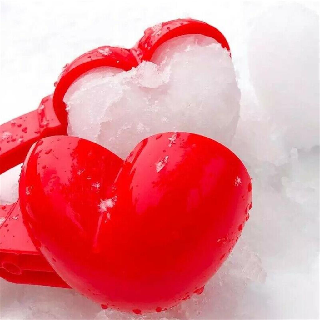 Heart Snowball Maker Winter Plastic Snowball Maker Clip Kids Outdoor  Toys