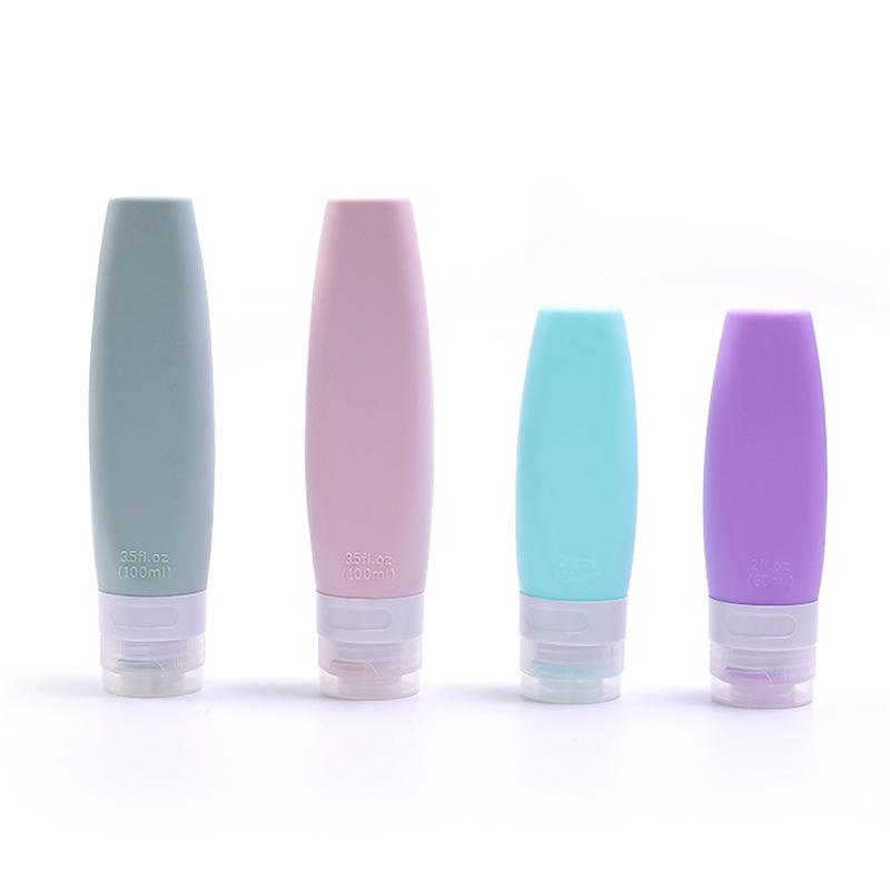 Портативные дорожные бутылочки Leeseph, герметичные силиконовые косметические дорожные контейнеры без BPA, сжимаемые многоразовые тюбики для 4 упаковок