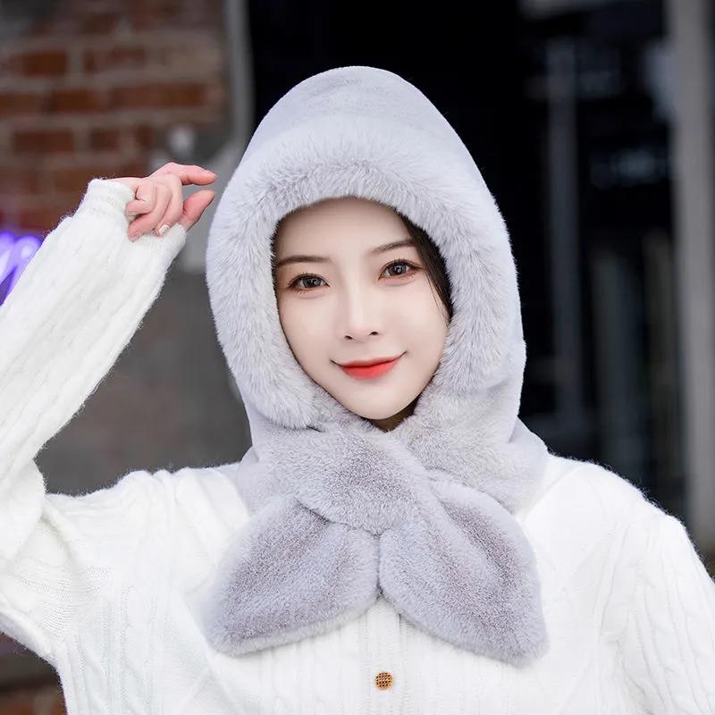 Зимний ветрозащитный утолщенный теплый шарф с защитой головы и ушей. Универсальный велосипедный морозостойкий шарф с капюшоном.